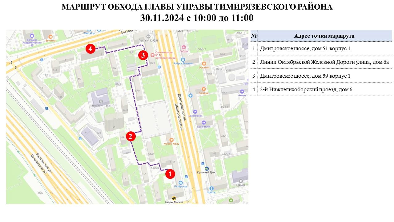 Субботний обход главы управы 30.11.2024